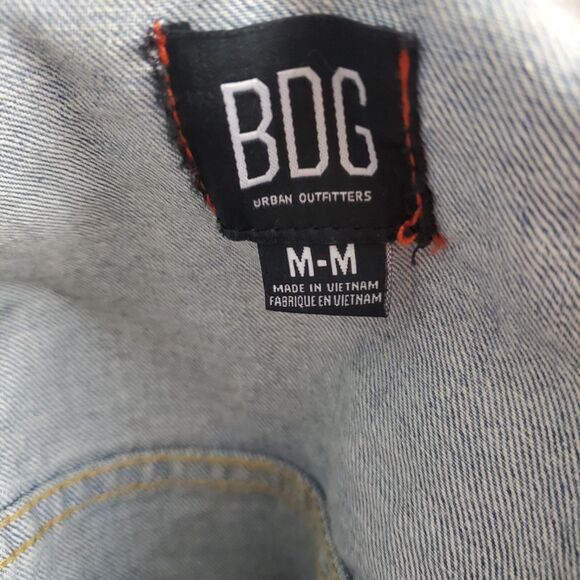 Urban Outfitters BDG Women's Denim Jacket Medium Blue Peplum Cinched Boho Chic - Picture 12 of 13